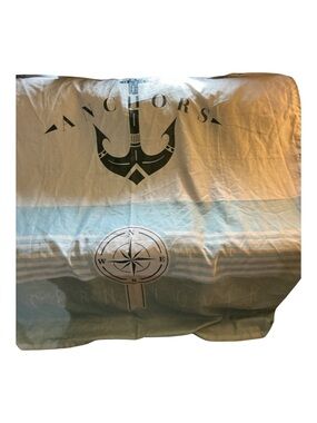 Chor Coastal Anchor & Compass Blue and White Shower Curtain